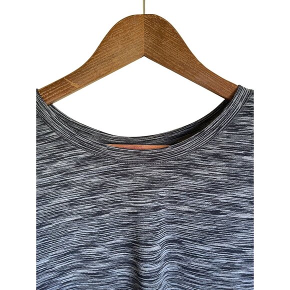 New! ZYIA Spacedye Gray Charcoal Long Sleeve Split Back T-Shirt - Picture 4 of 7